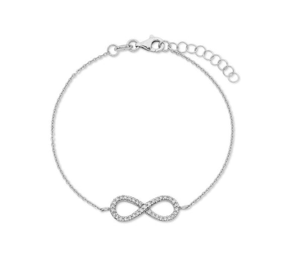 S/S CZ Infinity Bracelet