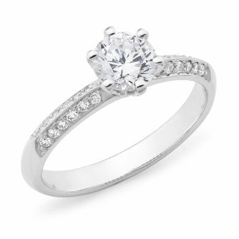 18ct WG 99pt Diamond Engagement Ring