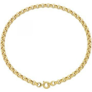 9ct yellow gold, silver filled belcher necklace 45cm