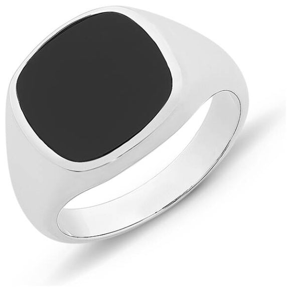 sterling ailver gents onyx ring
