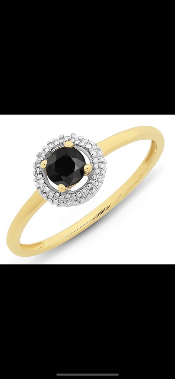 9ct YG Sapphire and Diamond Ring