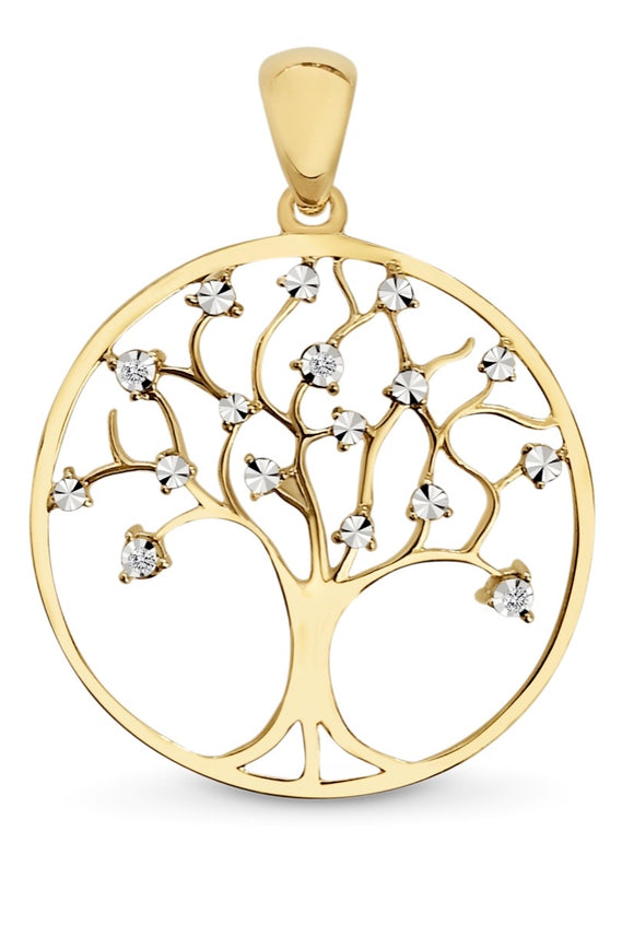 9ct YG Diamond Ser ‘Tree of Life’ Pendant
