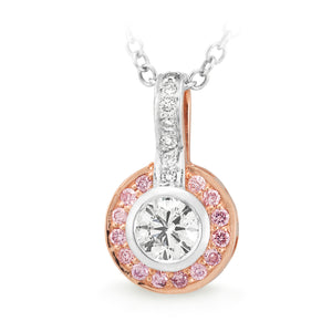9ct RG/WG Pink Argyle Diamond and White Diamond Pendant